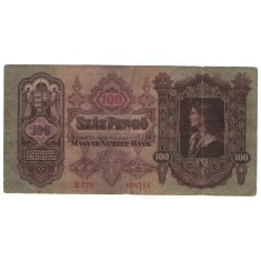 Ungaria 1930 - 100 pengo, circulata uzata