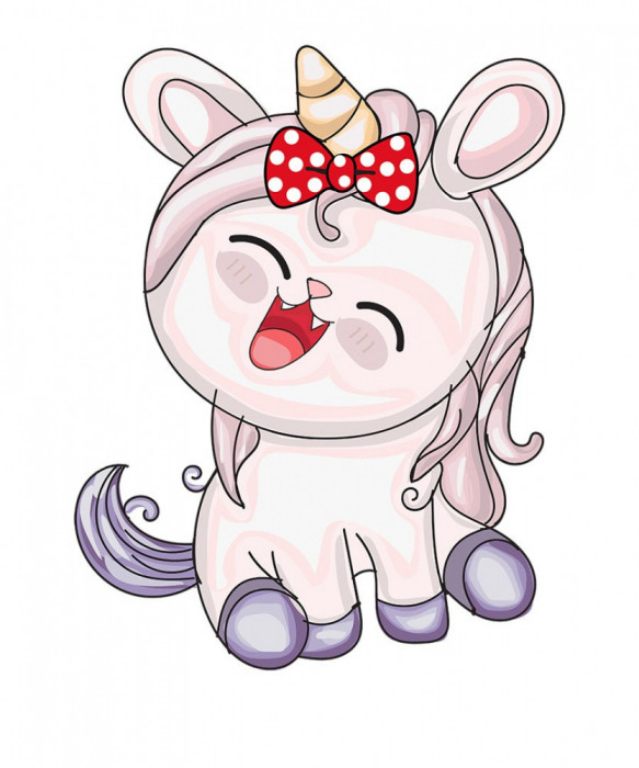 Sticker decorativ Unicorn, Mov, 75 cm, 1240-3ST