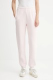 American Vintage pantaloni de trening culoarea roz, uni, IZU05B