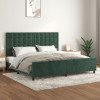 Cadru de pat cu tablie, verde &icirc;nchis, 200x200 cm, catifea GartenMobel Dekor, vidaXL