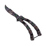 Briceag Fluture cu Tais, Model Toamna, Deschidere Manuala, Otel, Curbat, 22 cm, Multicolor