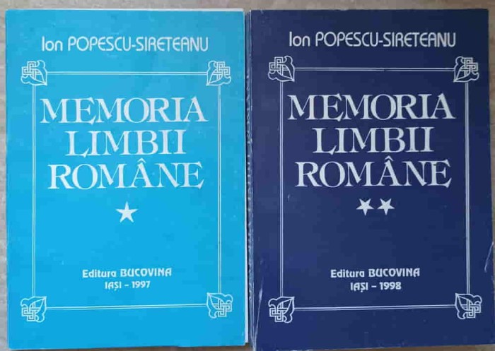 MEMORIA LIMBII ROMANE VOL.1-2-ION POPESCU-SIRETEANU-237463