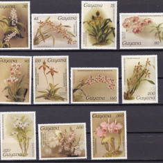 Guyana 1986 flori orhidee MI 1642-1652 seria 11 MNH