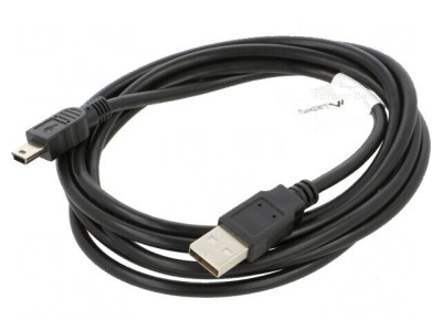 Cablu USB 2.0 A la B mini 1,8m negru aurit foto