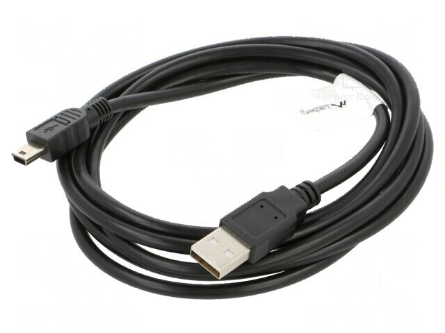 Cablu USB 2.0 A la B mini 1,8m negru aurit