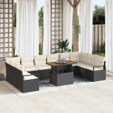 Cumpara ieftin Set de canapele pentru grădină 11 pcs Negru Rattan poli
