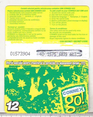 bnk card Romania - Connex - reincarcare Go! 12 - RO-CON-REF-0019A foto