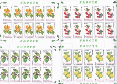 FRUCTE ,SET MINICOLI,Lp.1596a,2002, MNH ** ROMANIA. foto