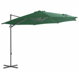 Umbrela suspendata cu stalp din otel, verde, 300 cm GartenMobel Dekor, vidaXL