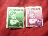 2 Timbre Iugoslavia 1938 - Pentru Copii , sarniera, Nestampilat