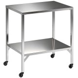 Outsunny Cărucior pentru grătar Masă de pregătire exterior cu blat de lucru și roți Oțel inoxidabil 85x60x92cm Argintiu | Aosom Romania