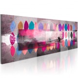 Cumpara ieftin Tablou pictat manual - Color trends 120x40 cm