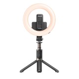 Selfie stick yesido stabil, cu lumin&Auml; rotunda, trepied, telecomand&Auml;, 360&Acirc;&deg; rotatie, 120mah, black