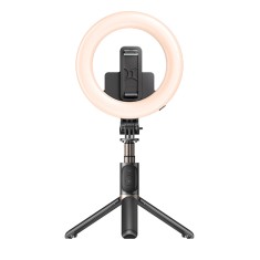 Selfie stick yesido stabil, cu luminA? rotunda, trepied, telecomandA?, 360A? rotatie, 120mah, black foto