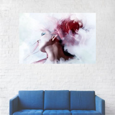 Tablou Canvas, Portret fata cu parul roz - 80 x 120 cm foto