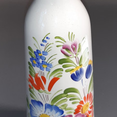 Vaza veche din ceramica traditionala ceha, cu motive florale - Chodovia Cehia