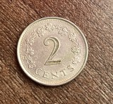 C50 - Moneda foarte veche - Malta - 2 centi - 1982