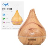 Difuzor aromaterapie PNI HU400 pentru uleiuri esentiale, cu ultrasunete, 400 ml, timer, 7 culori LED, inchidere automata, lighti