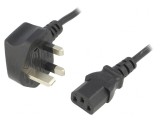 Cablu Alimentare UK IEC C13 1,8m Negru