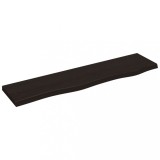 Cumpara ieftin Raft de perete maro inchis 80x20x2 cm lemn masiv stejar tratat