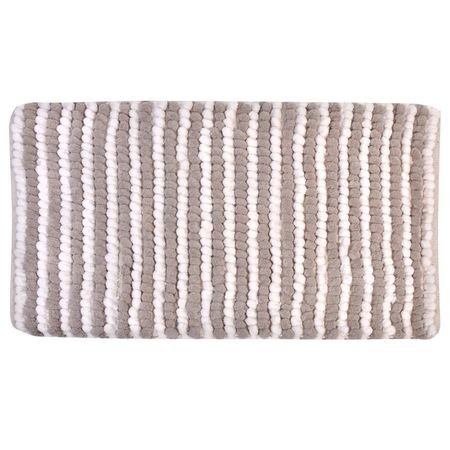 Covor baie, 50 x 80 cm, alb, model dungulite gri, Topi Dreams
