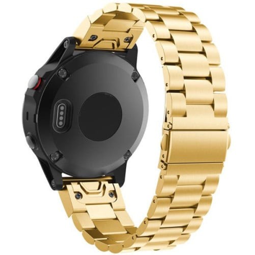 Curea iUni compatibila cu Garmin Fenix 7X / 6X / 5X Plus / 5X / 3 HR / 3, 26 mm, Steel Belt Gold