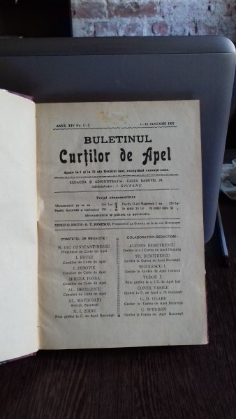 BULETINUL CURTILOR DE APEL, 1937