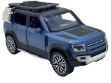 Macheta auto Land Rover Defender albastra replica deschide usi, capota, portbagaj cu sunete si lumini 1:32