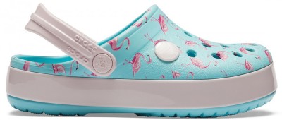 Saboti Crocs Crocband Multi-Graphic Clog Albastru deschis - Ice Blue foto