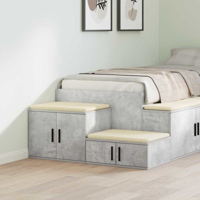 vidaXL Dulap de depozitare Gri beton 127 x 41 x 40 cm Lemn compozit 866654 foto