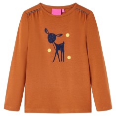 Tricou pentru copii cu m&amp;acirc;neci lungi, coniac, 92 foto