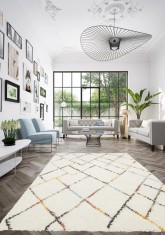 Covor Premium Belgian Model Gent 51308-610, Marime 80 x 150 cm, Crem, Inaltime Fir 30 mm, Antialergic, Polipropilena, Living, Dormitor, Sufragerie, Bi foto