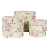 Cumpara ieftin Set 3 cutii depozitare carton Roses &Oslash; 23x20 cm, &Oslash; 20x17 cm, &Oslash; 17x14 cm