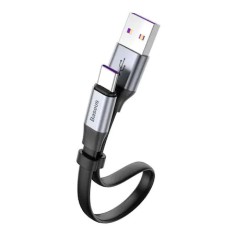 Cablu plat Baseus Cablu USB / USB Tip C SuperCharge 5A 40W Incarcare rapida 3.0 gri
