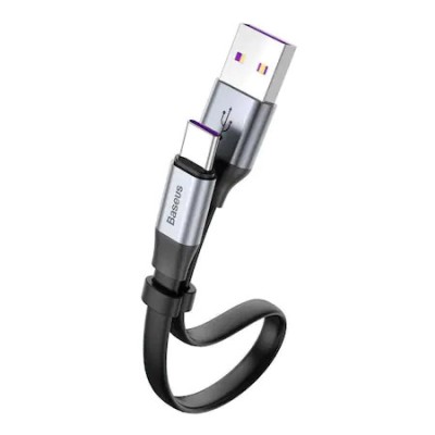 Cablu plat Baseus Cablu USB / USB Tip C SuperCharge 5A 40W Incarcare rapida 3.0 gri foto