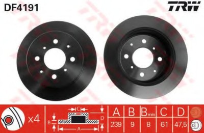 Disc frana HONDA JAZZ II (GD) (2002 - 2008) TRW DF4191 foto