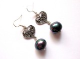 Cercei Perle Naturale mari 18mm/15mm, Bijuterii Elegante