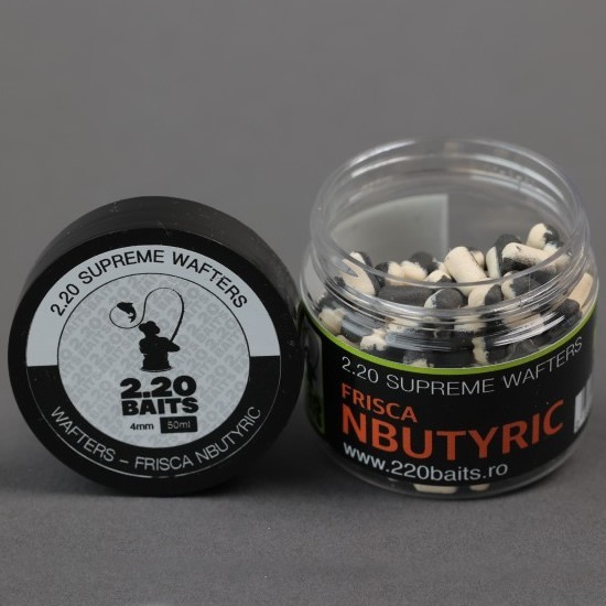 Wafters 2.20 Baits Supreme, Alb - Negru, Frisca &amp; N-Butyric, 10mm, 50ml