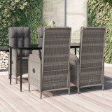 Gossi set mobilier gradina cu perne, 5 piese, negru si gri, poliratan
