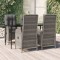 vidaXL Set mobilier grădină cu perne, 5 piese, negru și gri, poliratan 3185181