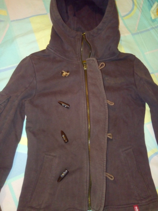 HANORAC DAMA , DIN BUMBAC GROS, CU GLUGA ,FIRMA ,,EDC", marimea XS