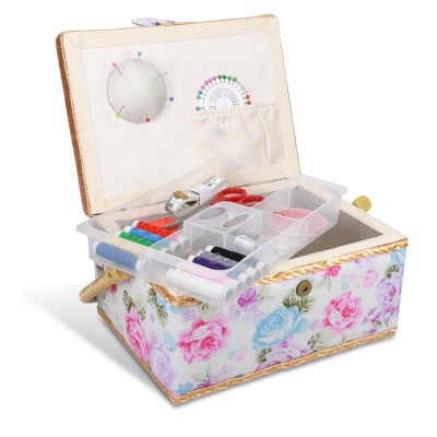 Set cutie de cusut Navaris din lemn si 36 de accesorii, 24.5 x 17.5 x 12.5 cm, 49047.04 foto