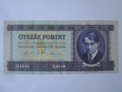 Ungaria 500 Forint 1990 Seria:000066! &amp;icirc;n stare foarte bună foto