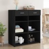 Gossi dulap, negru, 80x42,5x93 cm, lemn prelucrat