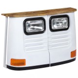 vidaXL Servantă camion, alb, lemn masiv de mango