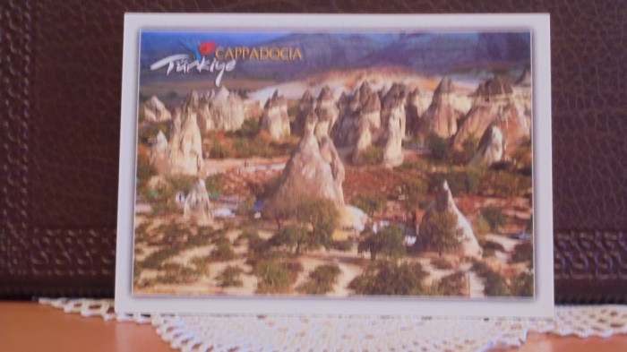 TURCIA - CAPPADOCIA - VEDERE DIN APROPIERE A STANCILOR DE CALCAR LA APUS -