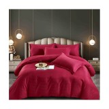 Cumpara ieftin Lenjerie de Pat Damasc 6 Piese, Bordo - JO344