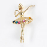 Brosa balerina cu pietre multicolore