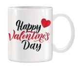 Cana alba ceramica personalizata Happy Valentine&#039;s Day, INOVATIX&reg;. 330ml, Oem