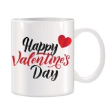 Cana alba ceramica personalizata Happy Valentine's Day, INOVATIX&reg;. 330ml